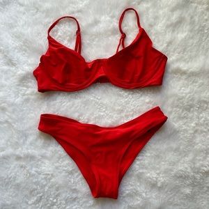 Blackbough Swim two piece red bikini
